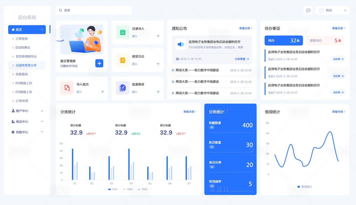 源文件下載【享設計】搜索編號：66370021980846564【后臺系統 】