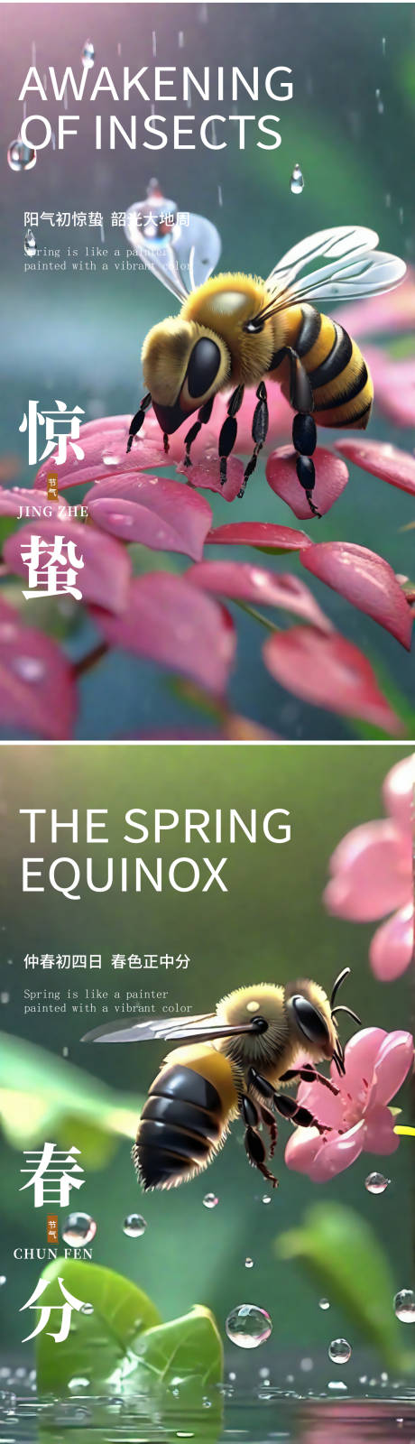 源文件下載【享設計】搜索編號：41310022223648787【二十四節氣驚蟄春分海報 】