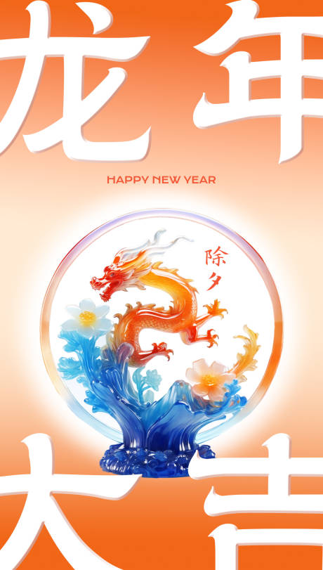 源文件下载【享设计】搜索编号：38160021940305600【龙年除夕海报】
