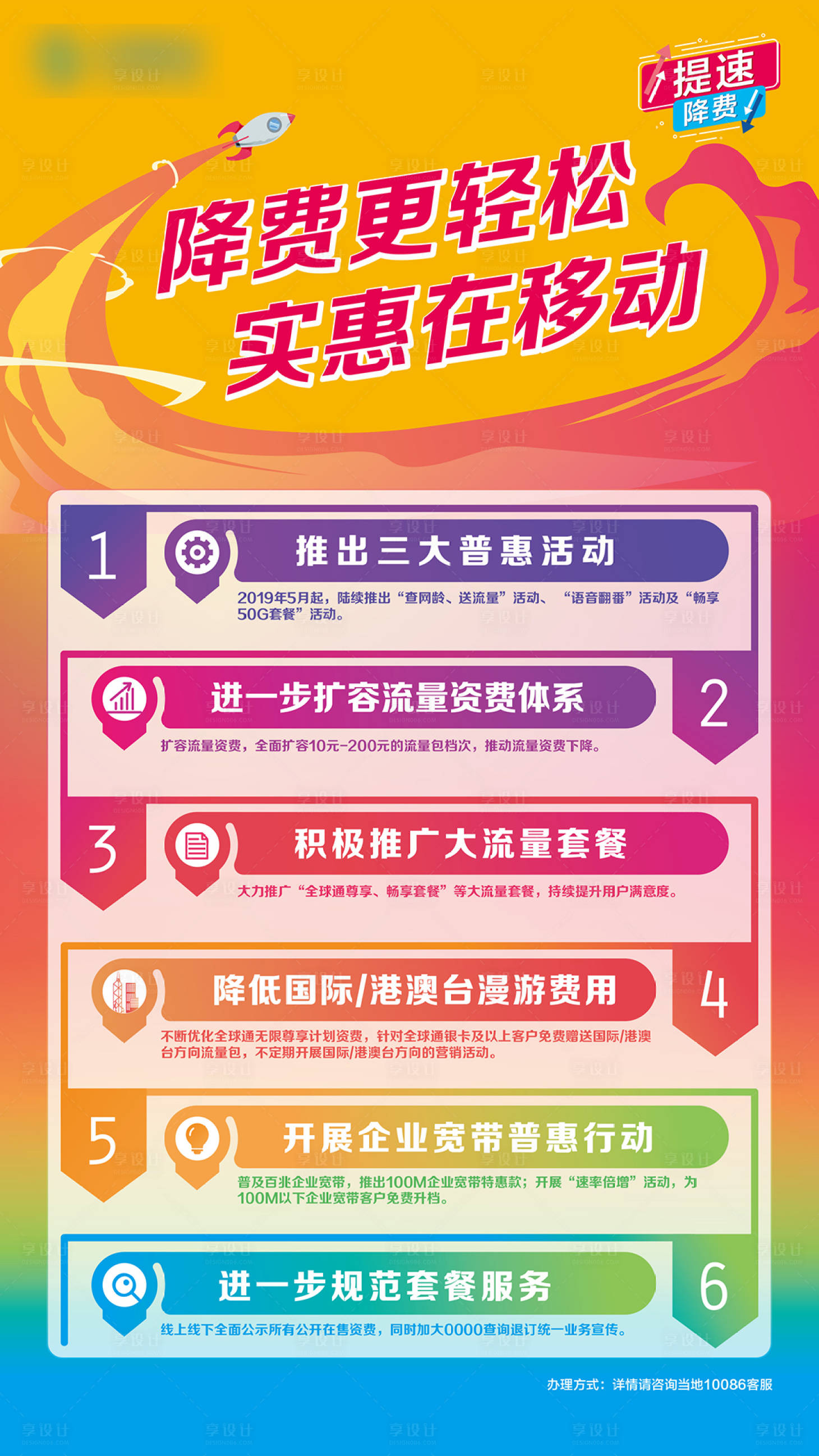 源文件下载【享设计】搜索编号：67890022006138318【网络提速降费实惠促销海报】