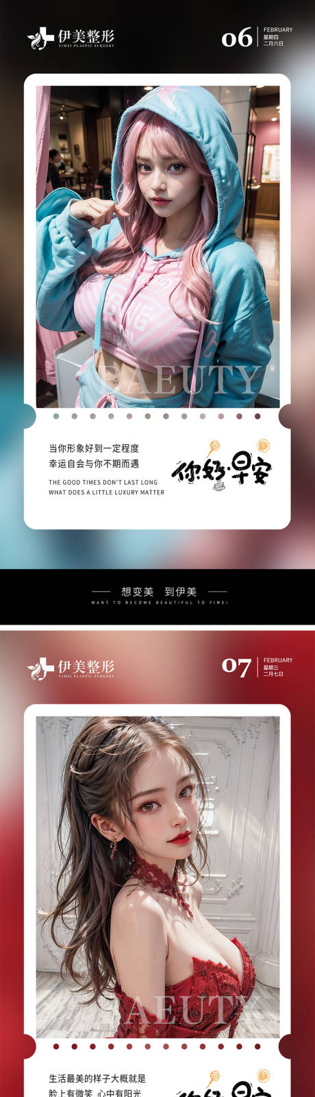 源文件下載【享設計】搜索編號：80390021894006444【醫美早安圖簡約系列海報】