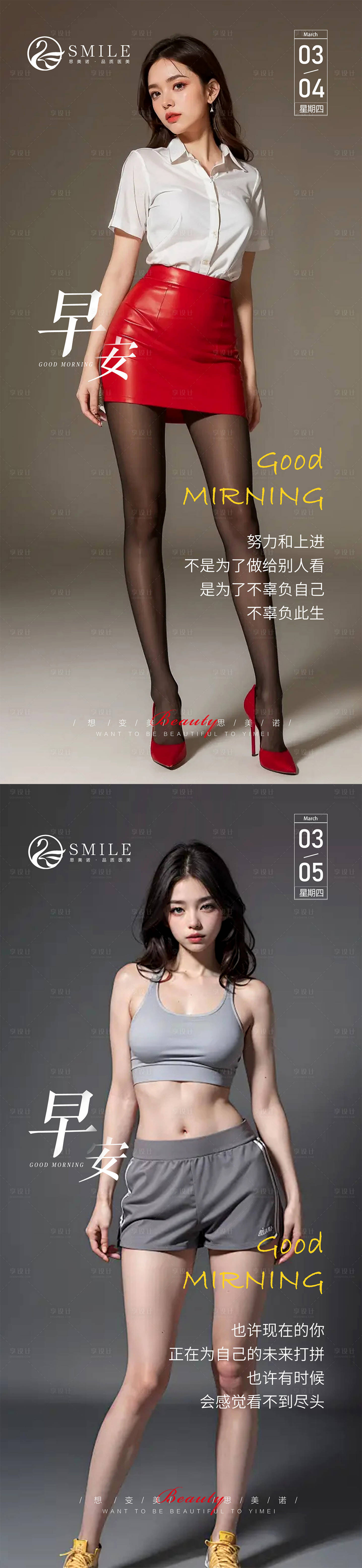 源文件下載【享設計】搜索編號：62050022095671936【醫美早安系列海報】