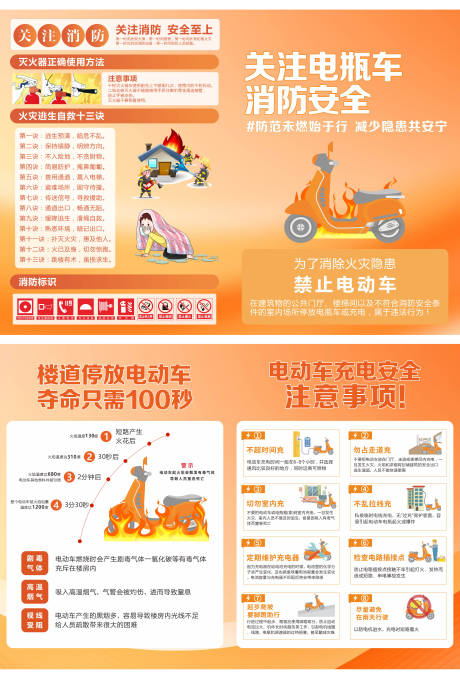 源文件下载【享设计】搜索编号：54160022202922132【电动车安消防安全预防火灾隐患宣传单页】