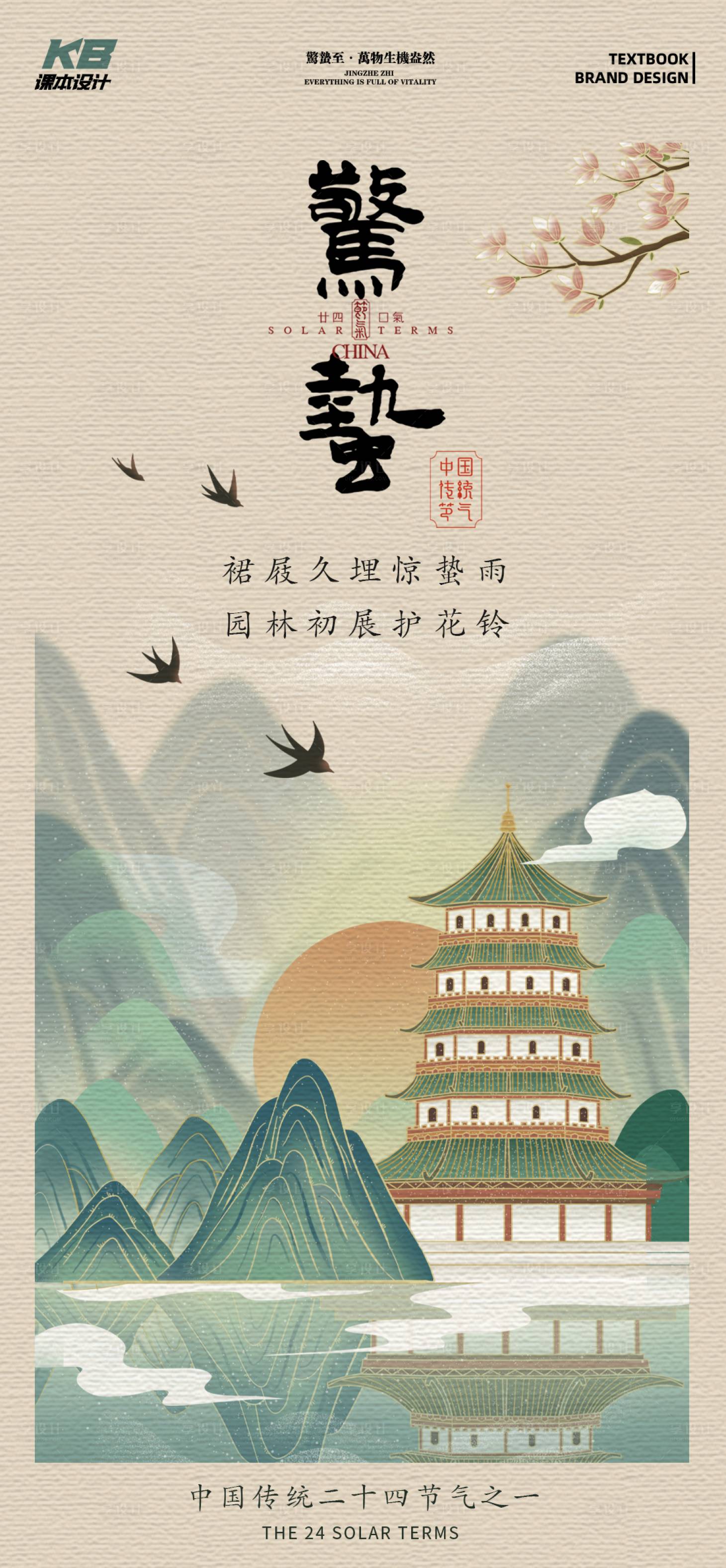 源文件下載【享設(shè)計(jì)】搜索編號(hào)：96550022222782195【驚蟄節(jié)氣中式海報(bào)】