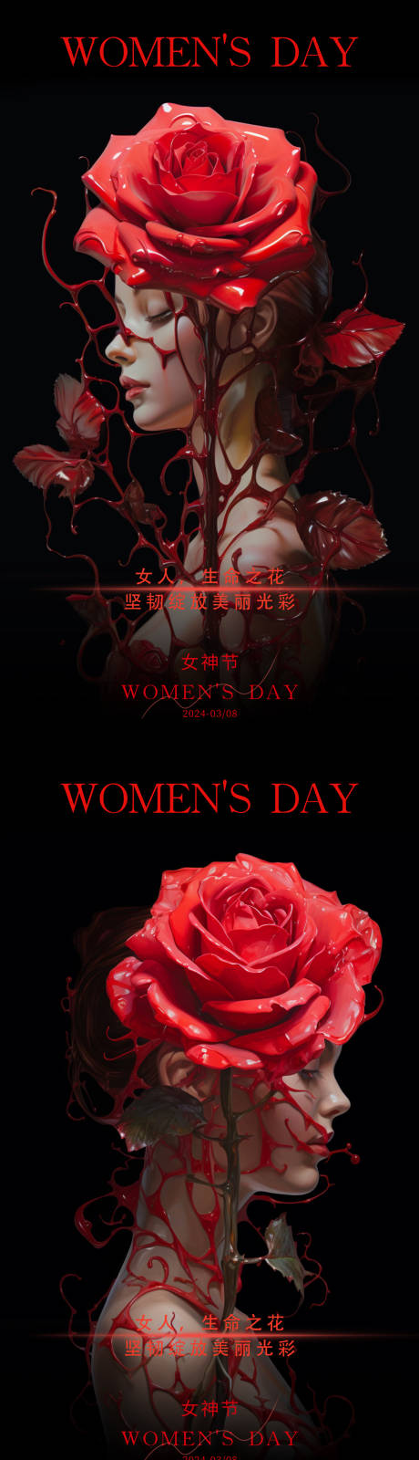 编号：40960022103904236【享设计】源文件下载-妇女节玫瑰系列海报