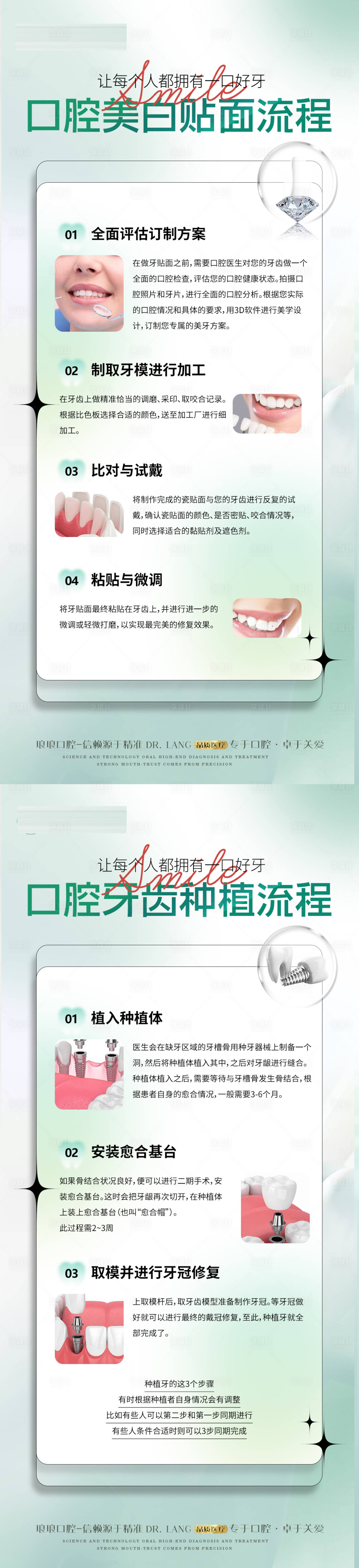 源文件下載【享設計】搜索編號：90460022130768368【口腔種植牙美白貼面流程系列海報】