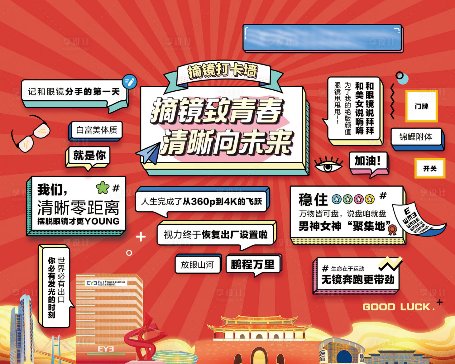 源文件下载【眼科医院对话框创意美陈海报】编号：92900022101101753