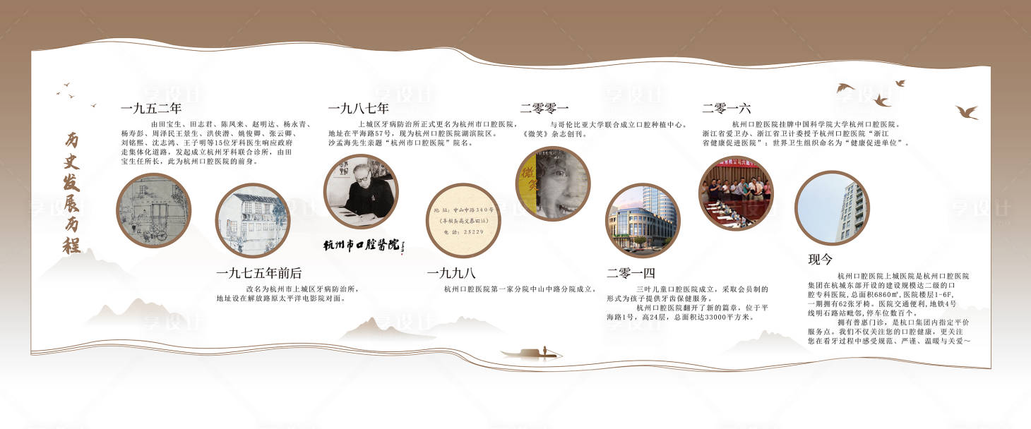 源文件下載【享設(shè)計】搜索編號：49090021990666044【口腔醫(yī)院文化歷史長廊墻面設(shè)計】