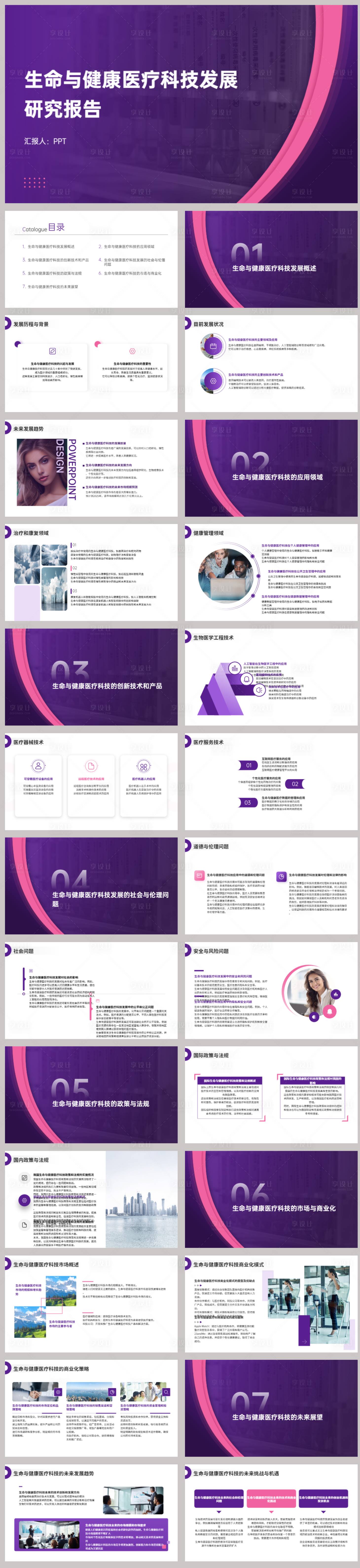 源文件下載【享設計】搜索編號：35730021940511447【生命與健康醫療科技發展研究報告PPT】