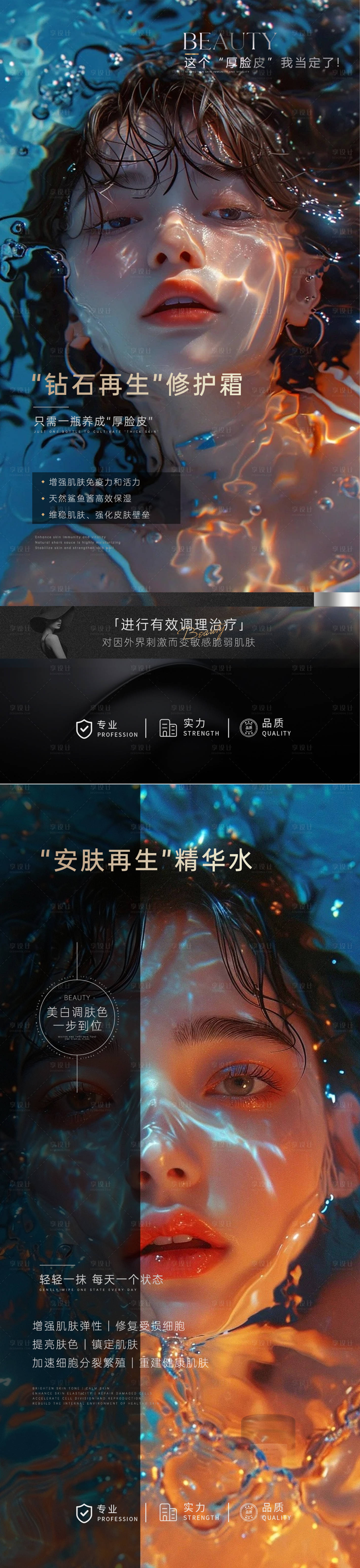 源文件下载【享设计】搜索编号：81220022113884909【美妆护肤产品系列海报】