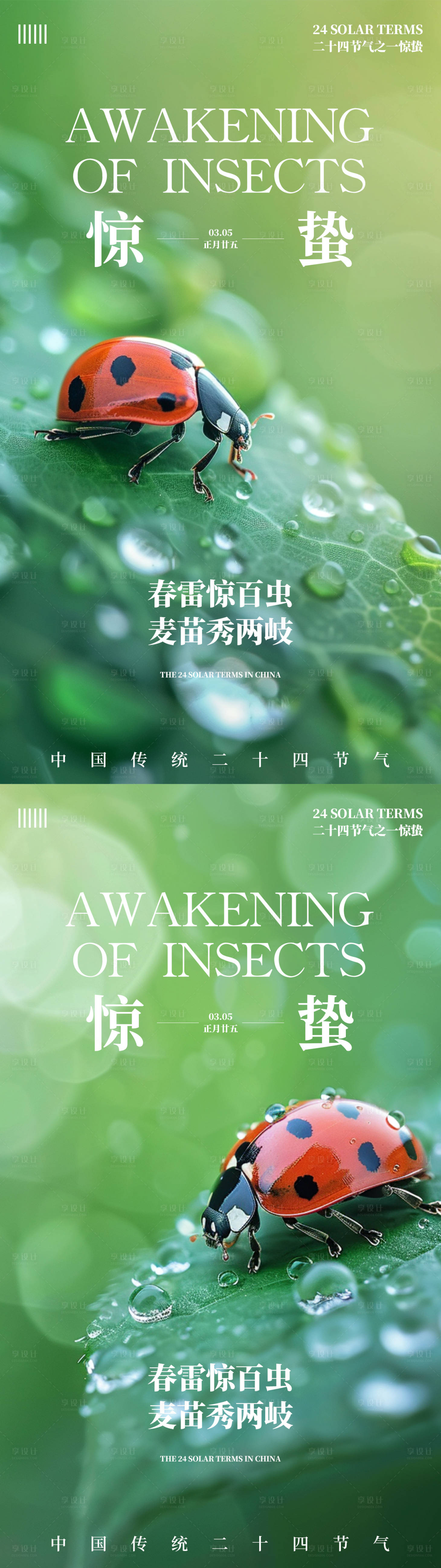 源文件下載【享設計】搜索編號：43470022054526245【驚蟄節(jié)氣系列海報】