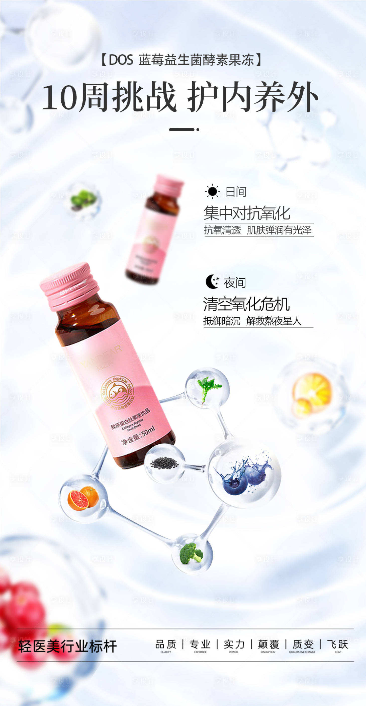源文件下載【享設計】搜索編號：63480022149216611【益生菌酵素減肥微商產品海報】