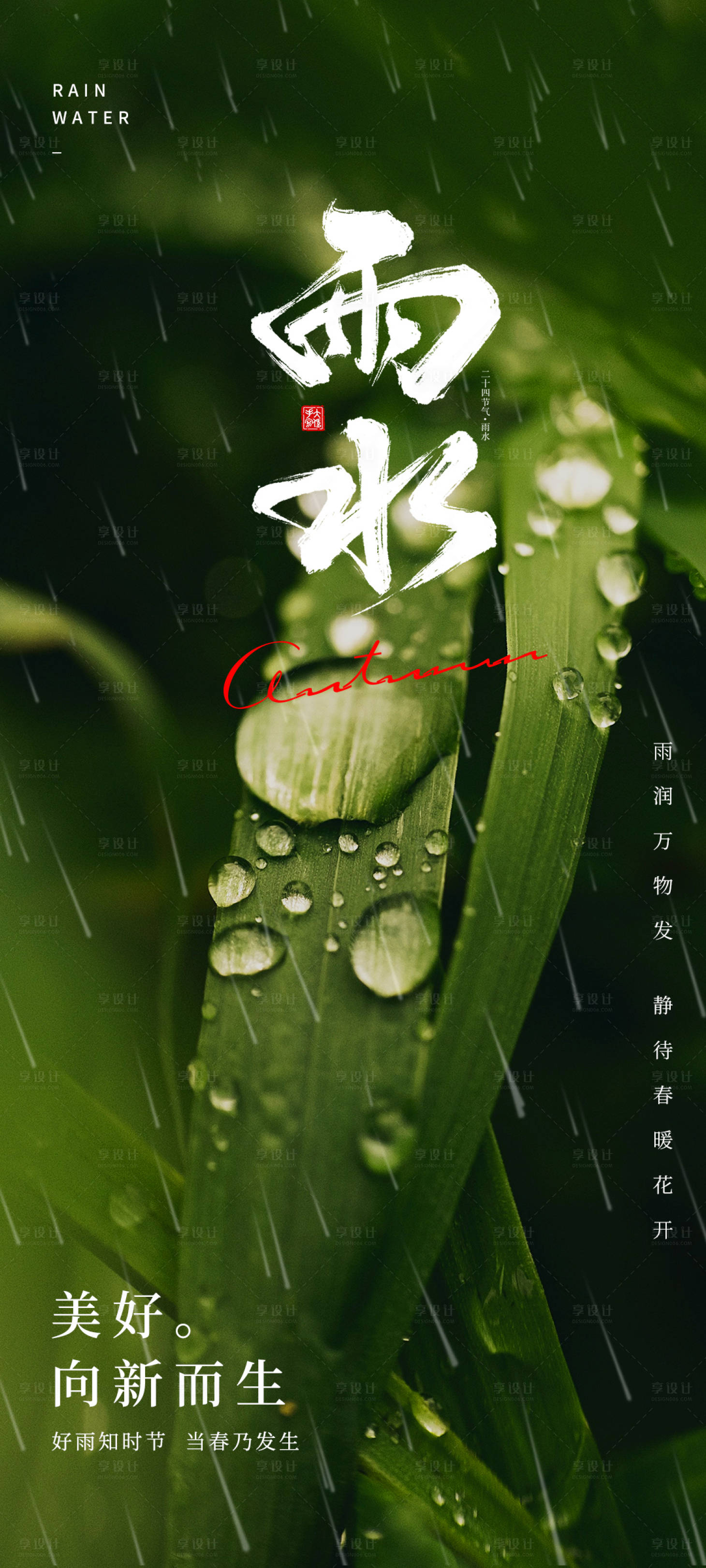 源文件下载【雨水二十四节气海报】编号：23500021856668253