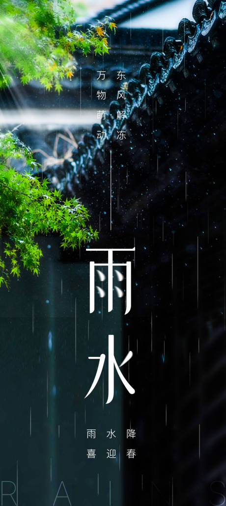 源文件下载【雨水节气海报】编号：82350021924071291