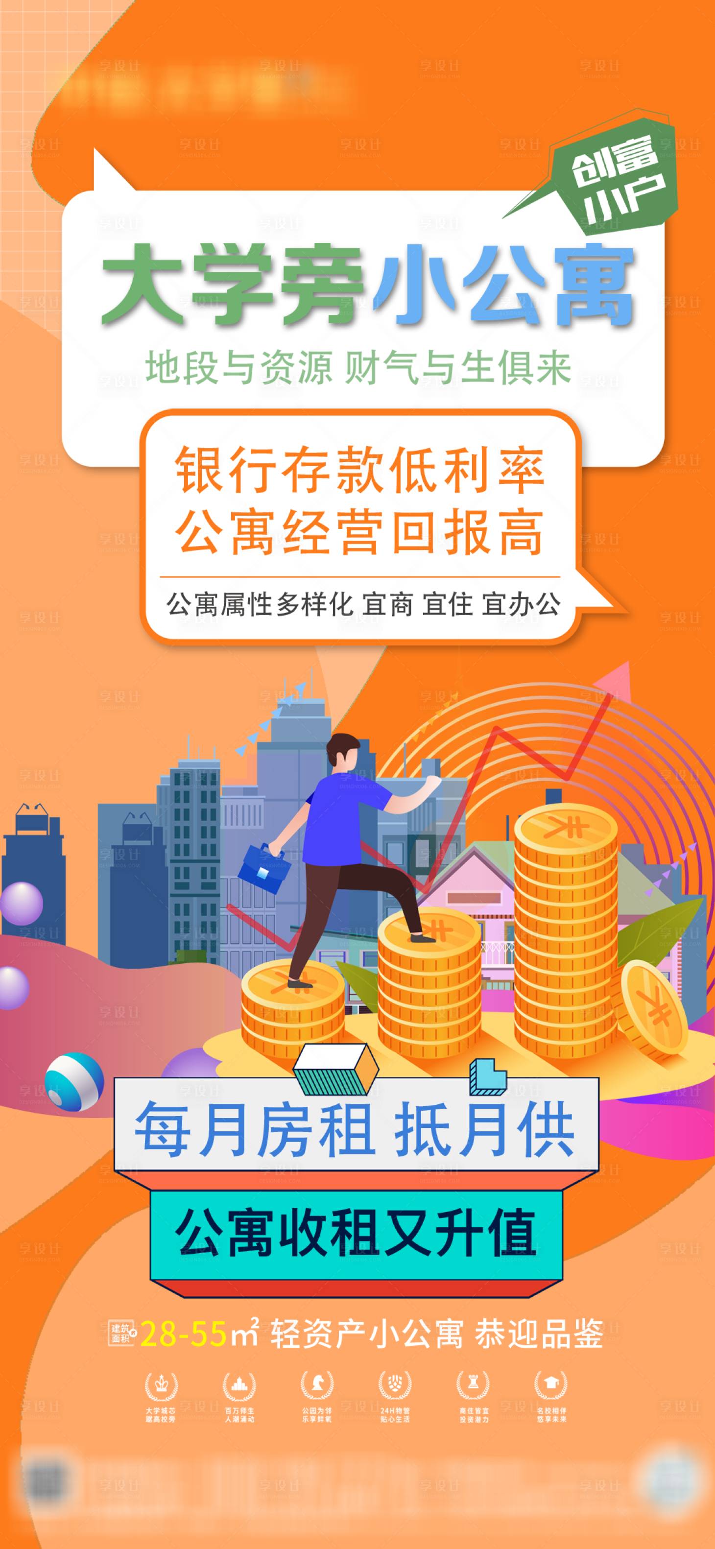 源文件下载【享设计】搜索编号：39470022036802503【公寓价值点海报】