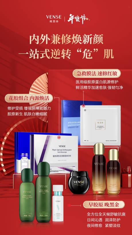 源文件下载【年货节护肤海报】编号：54990021863945750