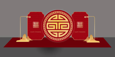 源文件下载【红色婚礼美陈】编号：52280021904341001
