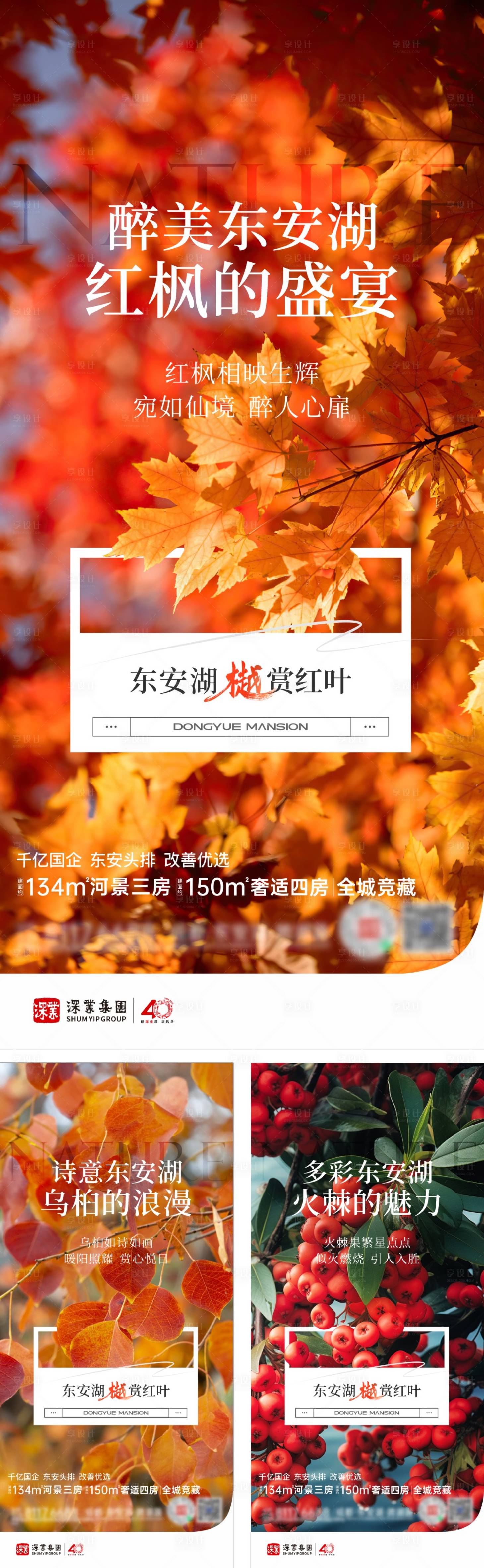 源文件下载【享设计】搜索编号：51480021961186316【红叶系列海报】