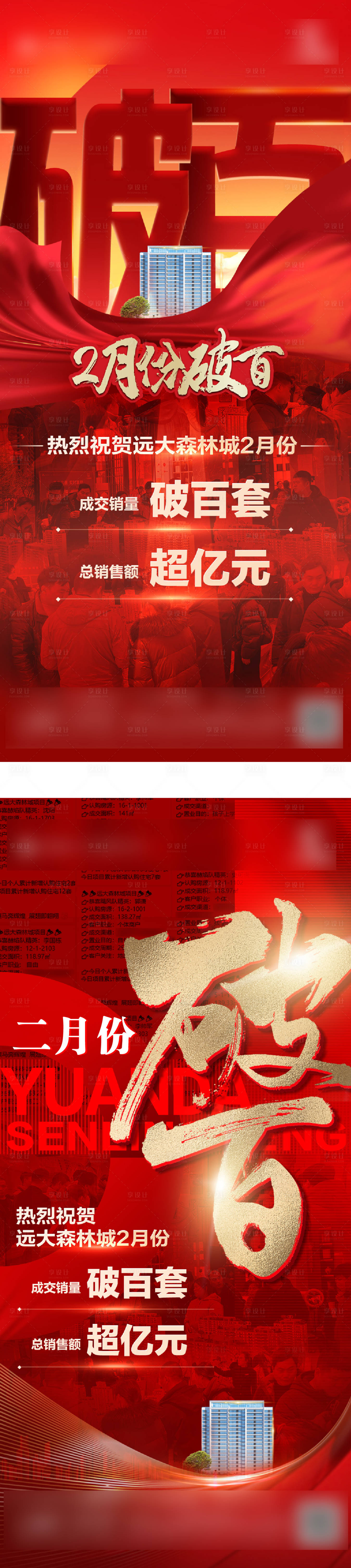 源文件下载【地产热销破百红金海报】编号：24430022126214312