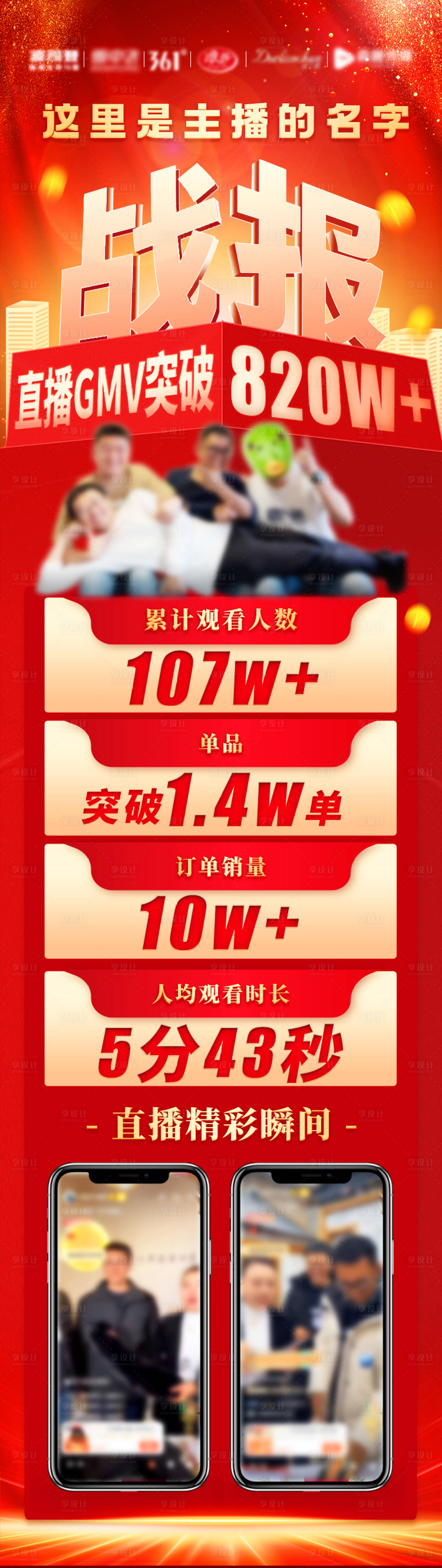 源文件下载【享设计】搜索编号：83900022573701918【直播战报活动海报 】