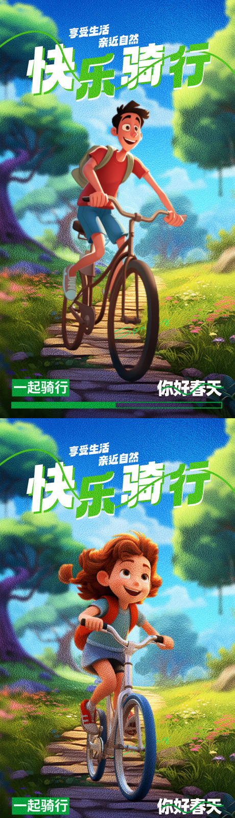 源文件下载【踏春出游快乐骑行海报】编号：23000022744799358
