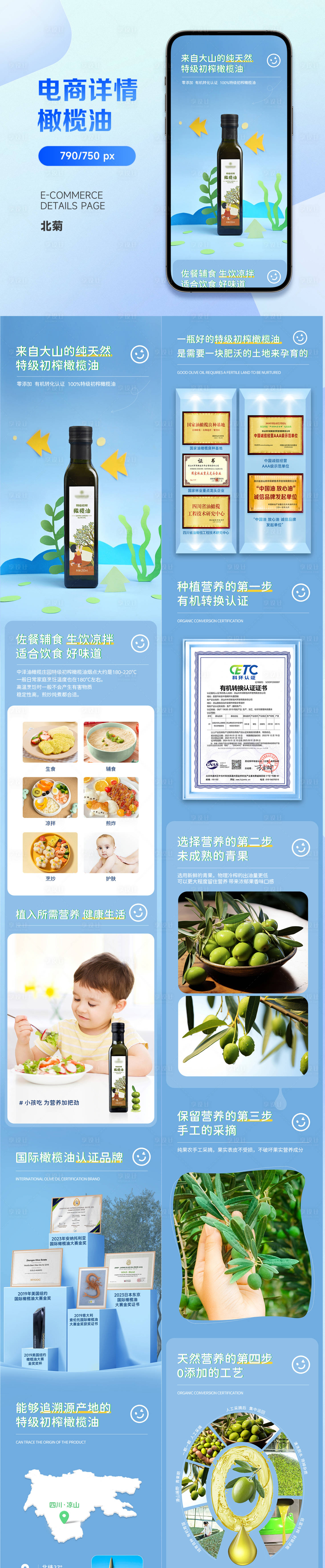 源文件下载【儿童橄榄油蓝色详情企宣版】编号：47020022630183871