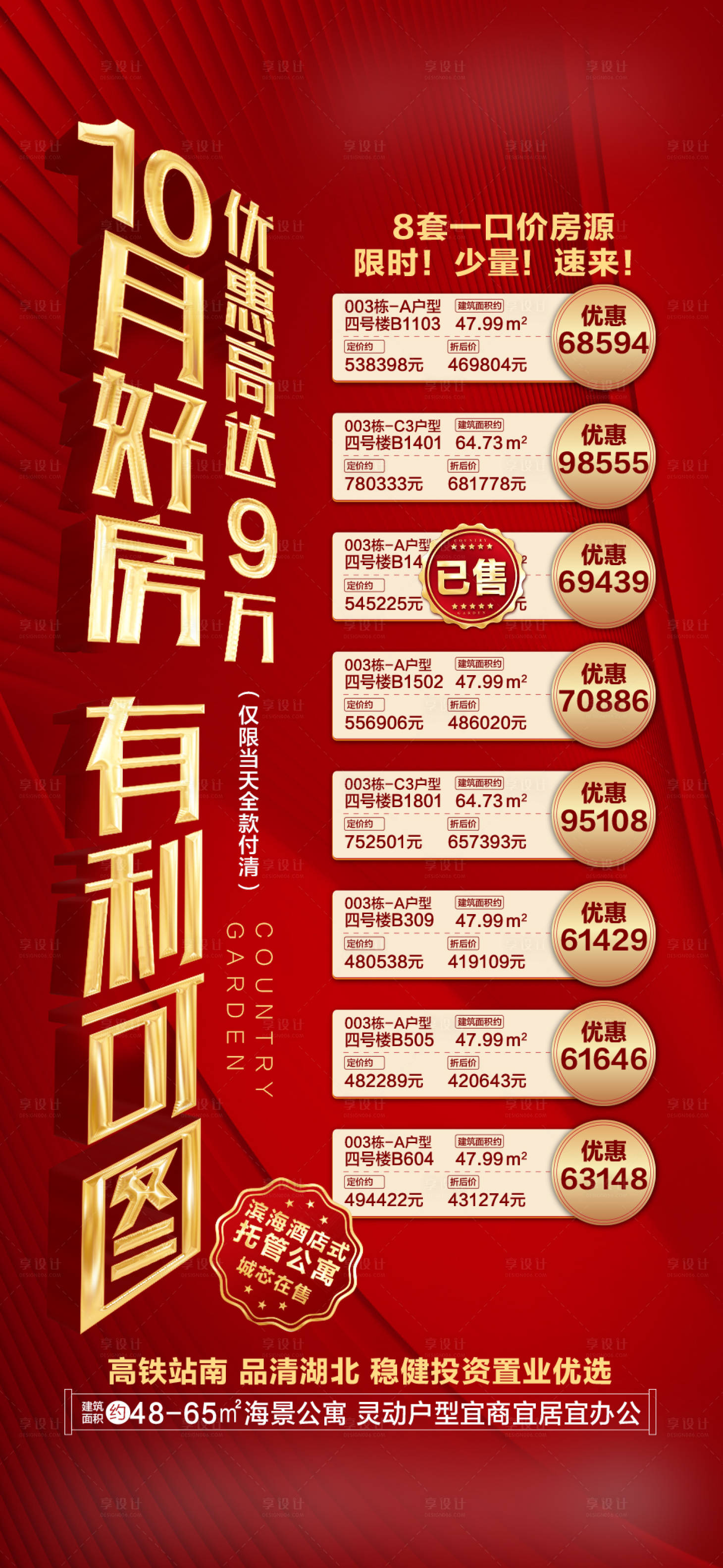 源文件下载【享设计】搜索编号：28690022755128084【10月国庆房源海报】