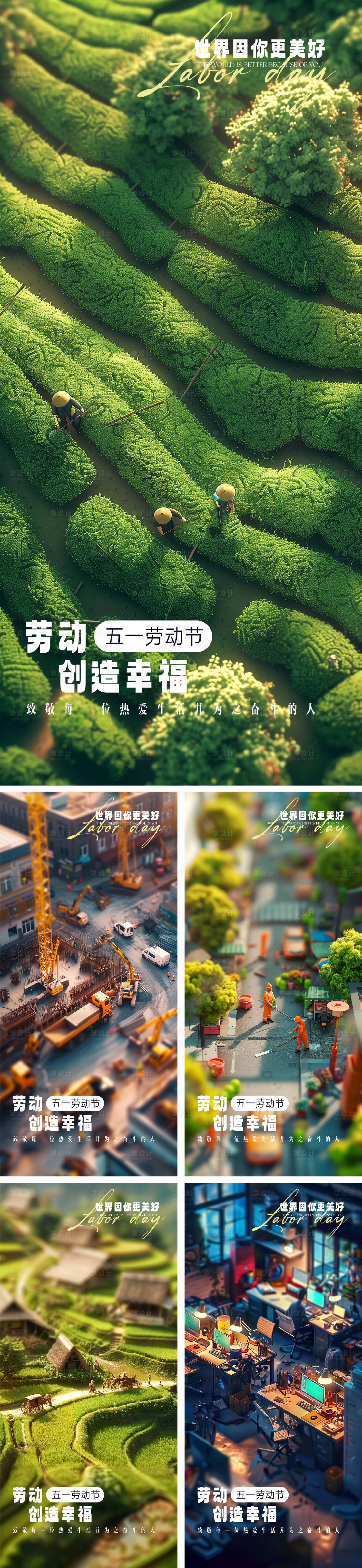源文件下载【五一劳动节系列海报】编号：32300022722678030
