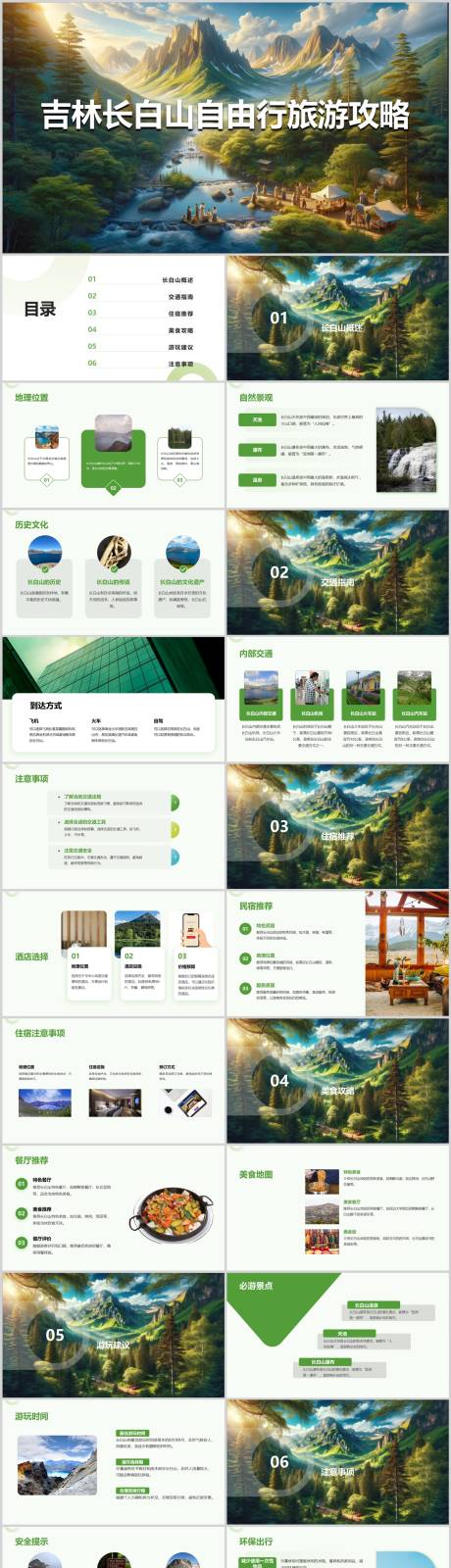 源文件下载【吉林长白山自由行旅游攻略PPT】编号：28670022742493502