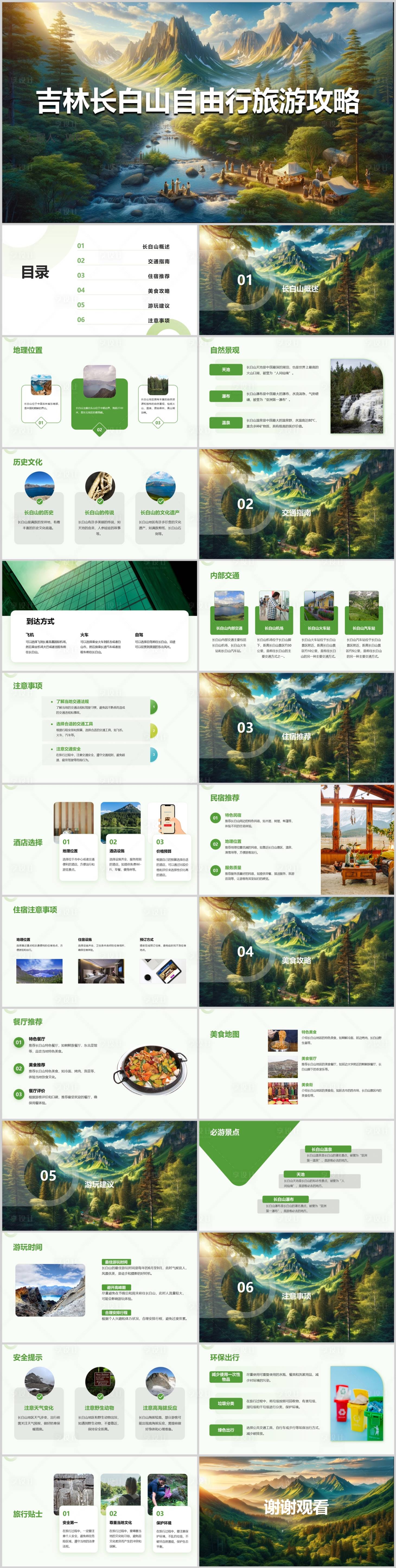 源文件下载【吉林长白山自由行旅游攻略PPT】编号：28670022742493502