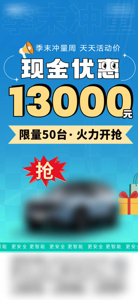 源文件下載【限量開搶汽車優惠促銷海報】編號：34110022820557246