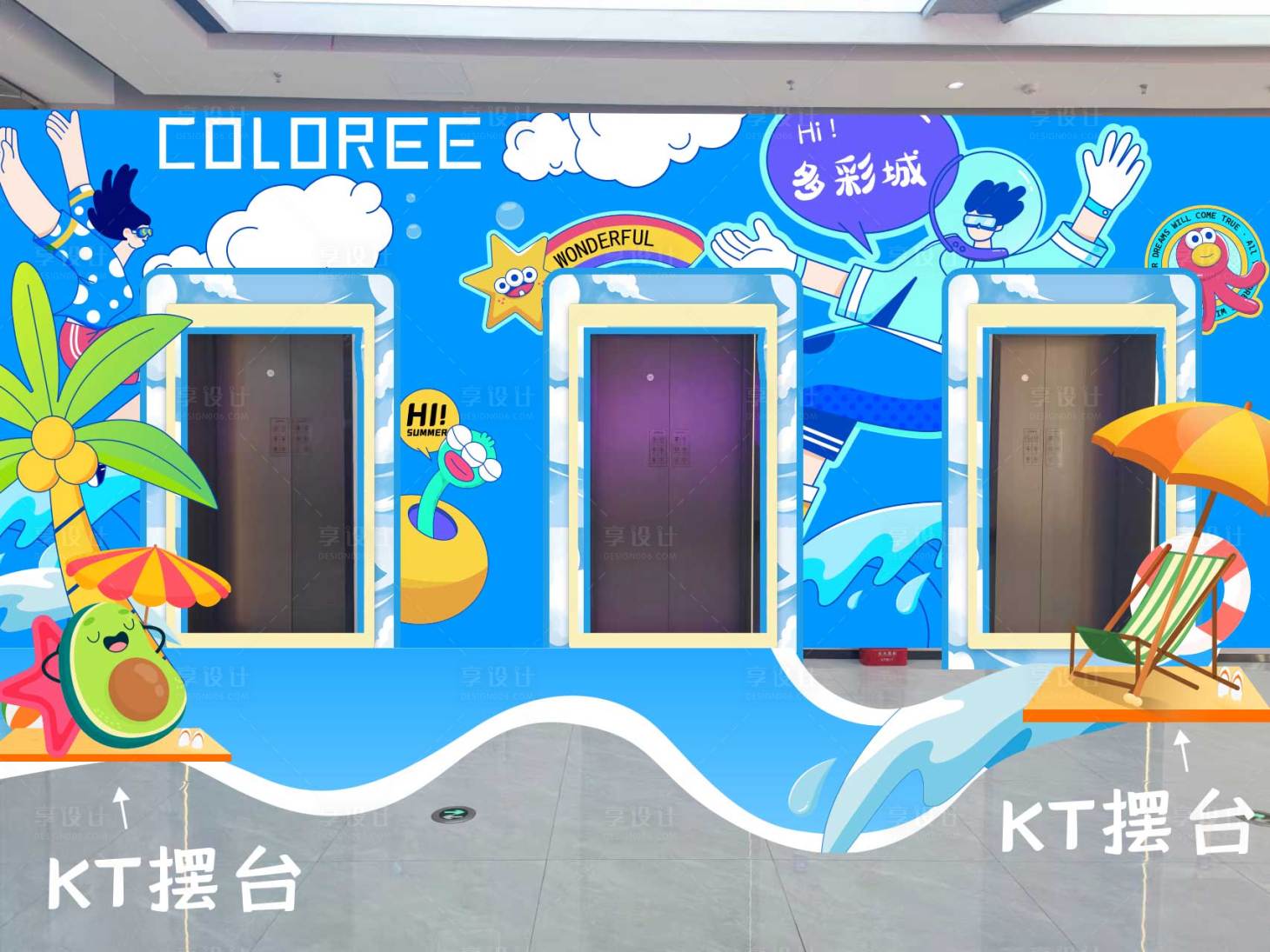 源文件下載【享設計】搜索編號：99430022451591325【夏季電梯美陳】