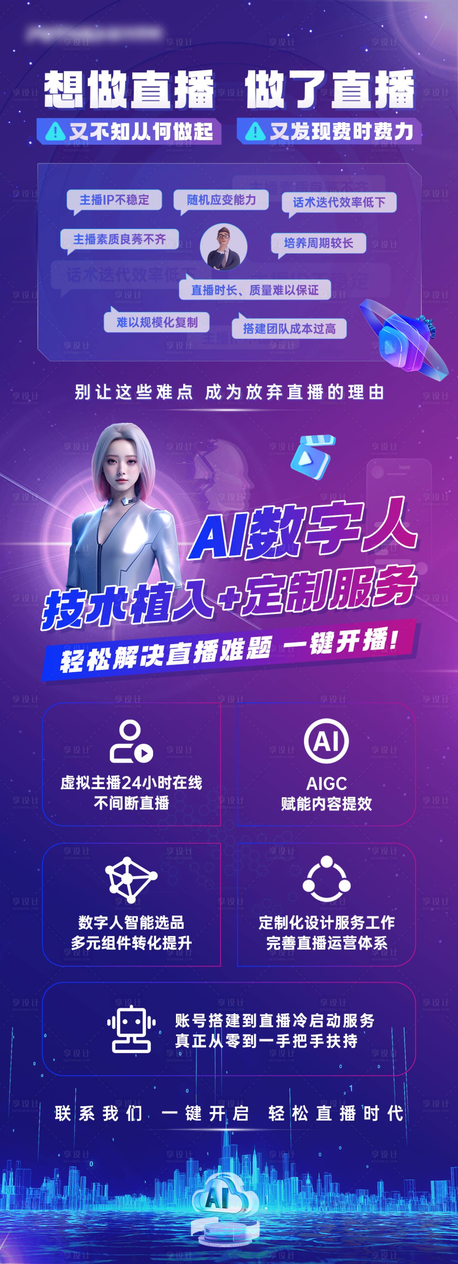 源文件下载【享设计】搜索编号：43360022698818306【AI虚拟人直播海报】