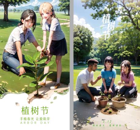 源文件下载【植树节系列海报】编号：45800022438948803