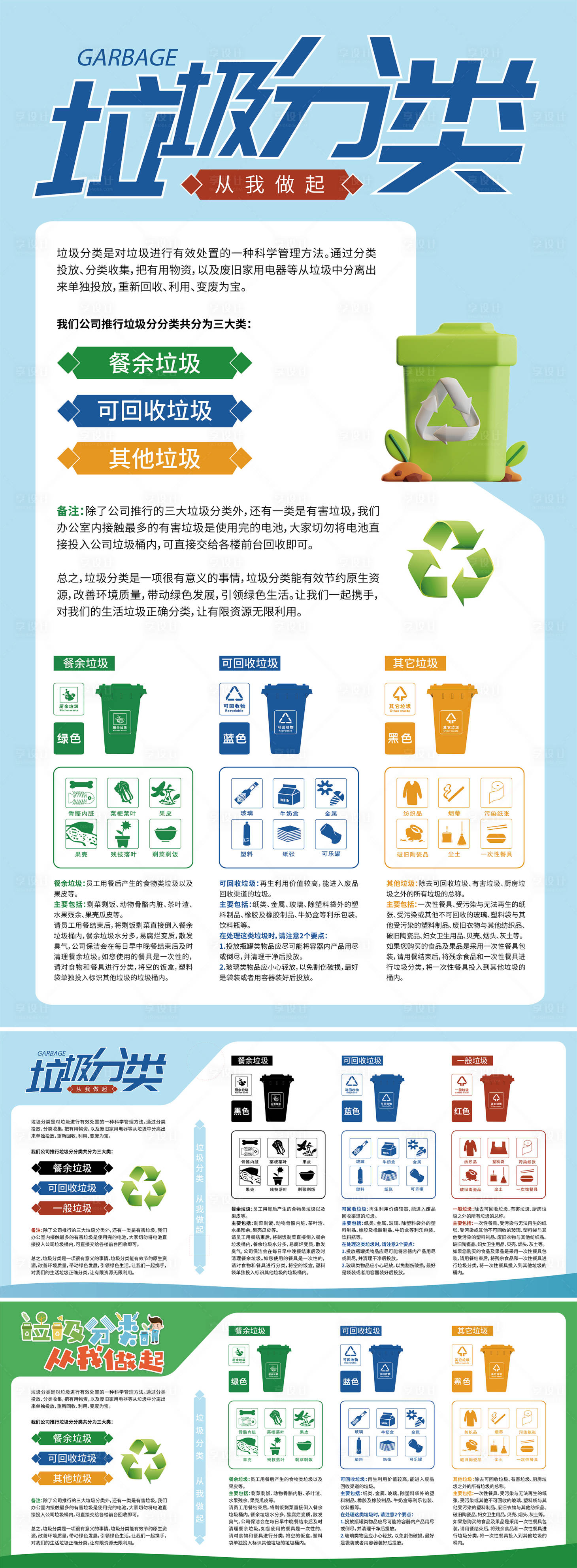 源文件下载【享设计】搜索编号：99660022890444268【垃圾分类宣传海报矢量背景板】