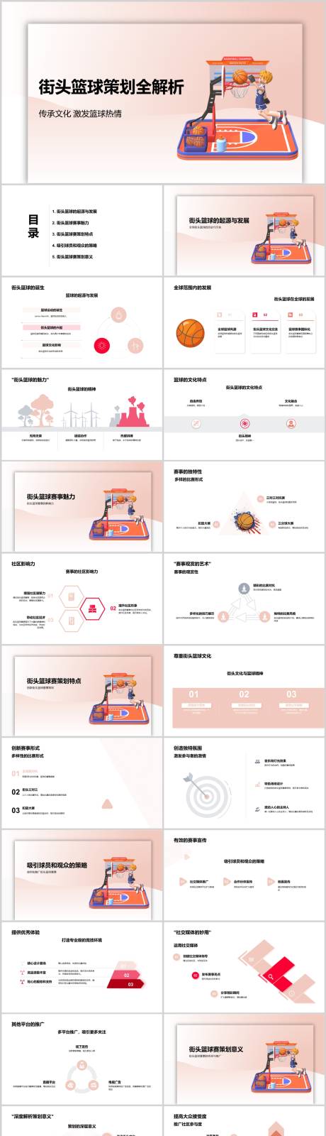 源文件下载【享设计】搜索编号：66210022567011352【街头篮球策划全解析PPT】