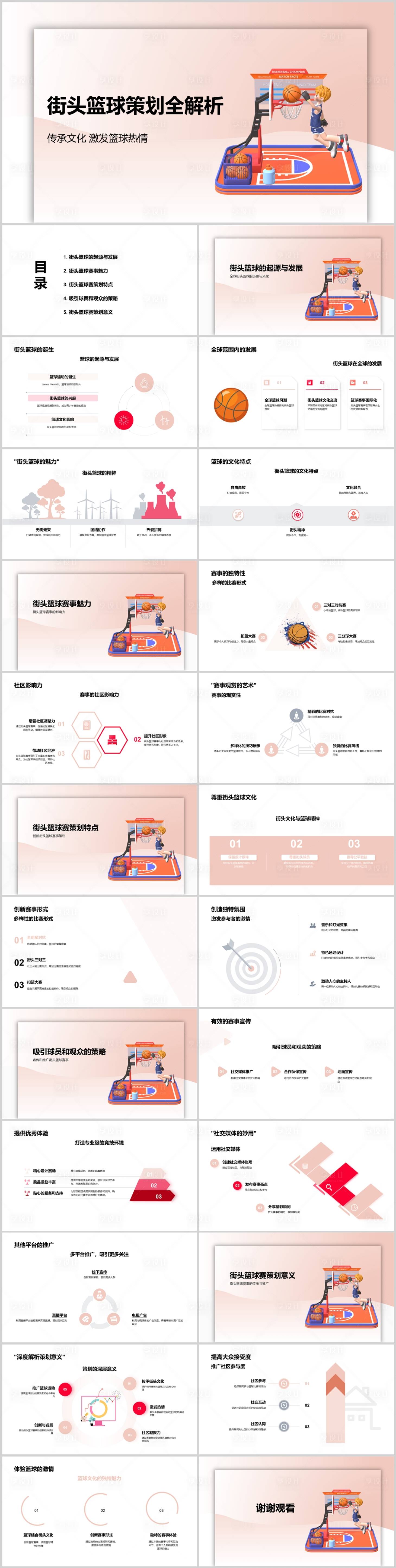 源文件下载【享设计】搜索编号：66210022567011352【街头篮球策划全解析PPT】