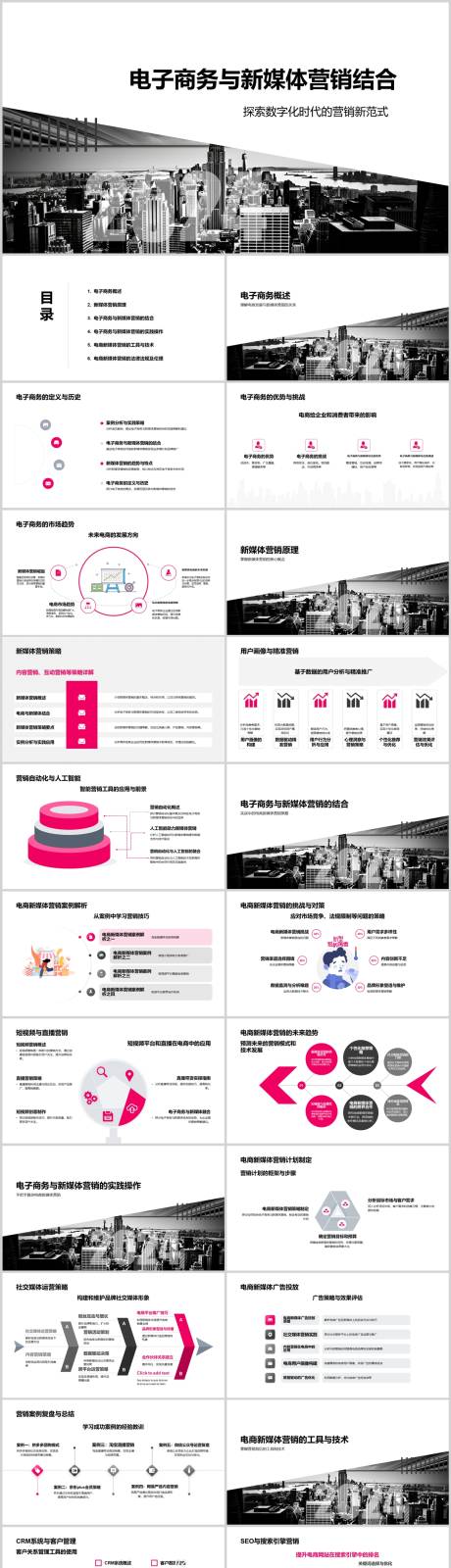 源文件下載【享設計】搜索編號：40900022513234125【電子商務與新媒體營銷結合PPT】