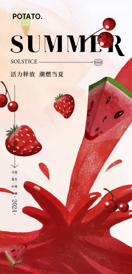 源文件下载【立夏夏至小暑大暑节气海报】编号：27000022583269961