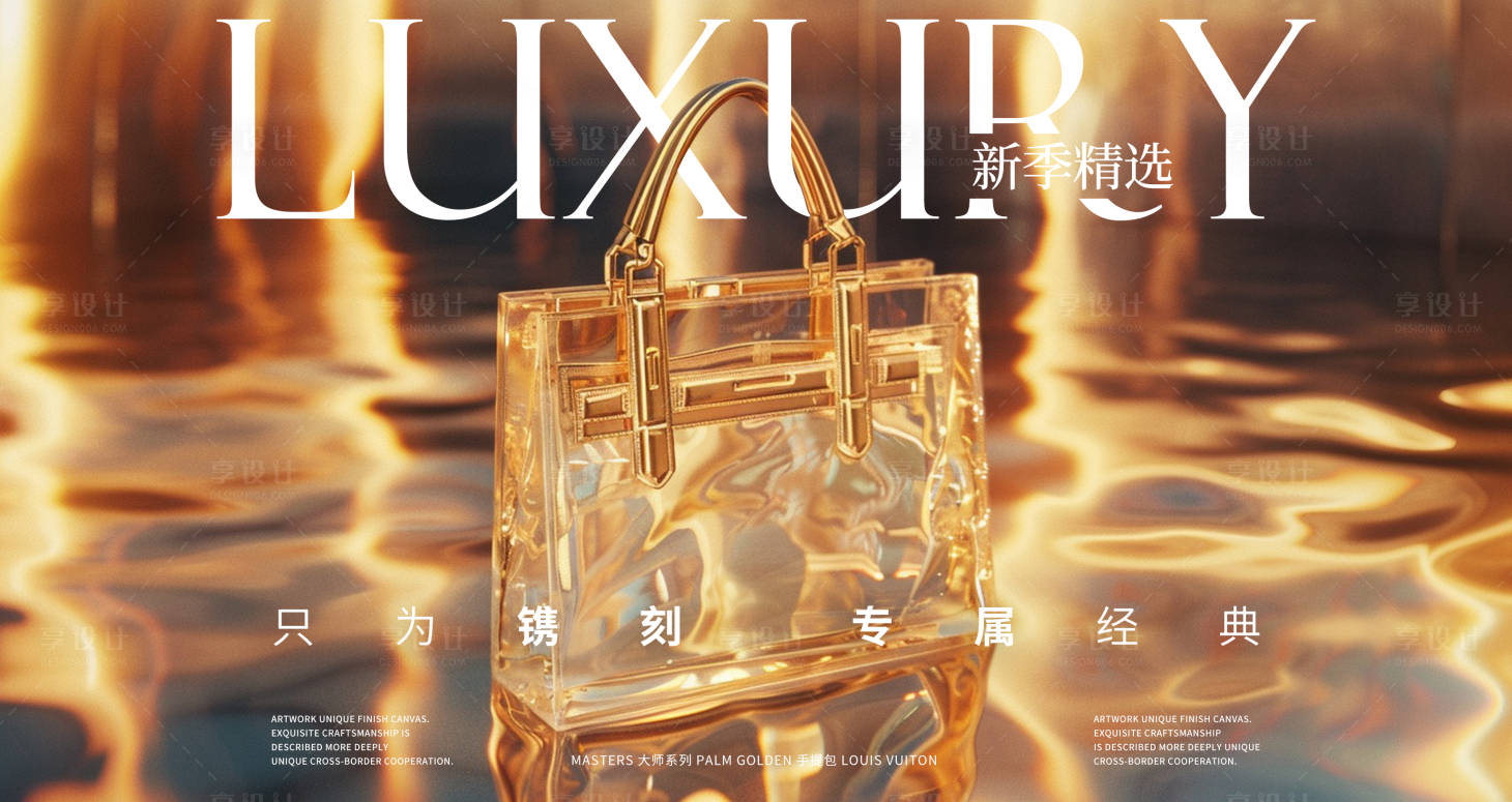 源文件下载【享设计】搜索编号：13250022396575690【高端奢侈品奢华鎏金产品海报】