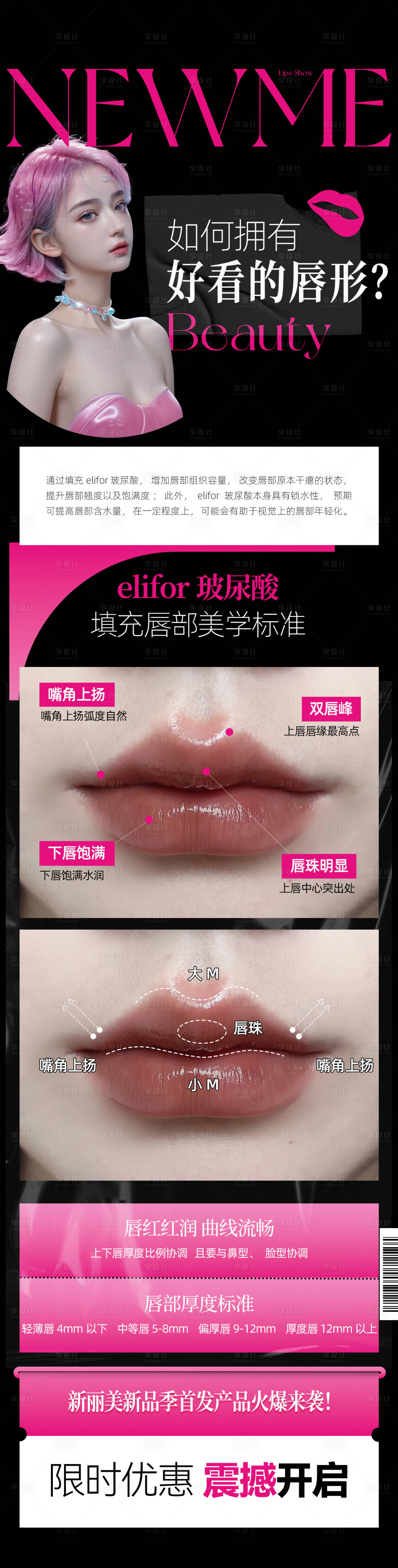 源文件下载【享设计】搜索编号：71470022487146149【医美唇形长图海报】