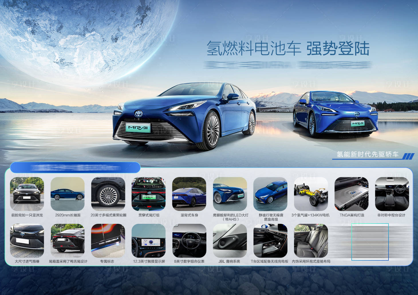 源文件下载【享设计】搜索编号：99610022549723043【氢能车配置表海报】
