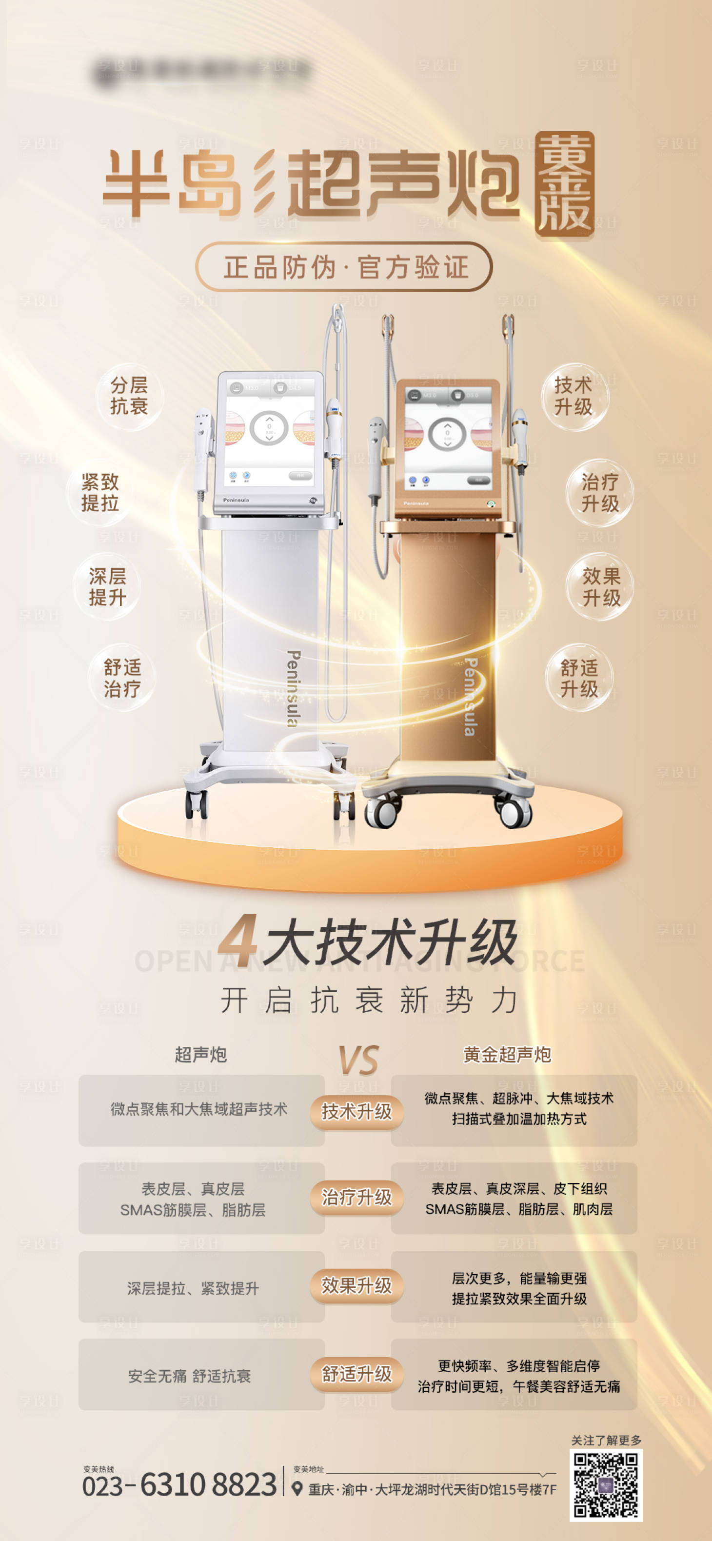 源文件下載【享設(shè)計(jì)】搜索編號(hào)：75120022418092298【醫(yī)美半島超聲炮儀器海報(bào)】