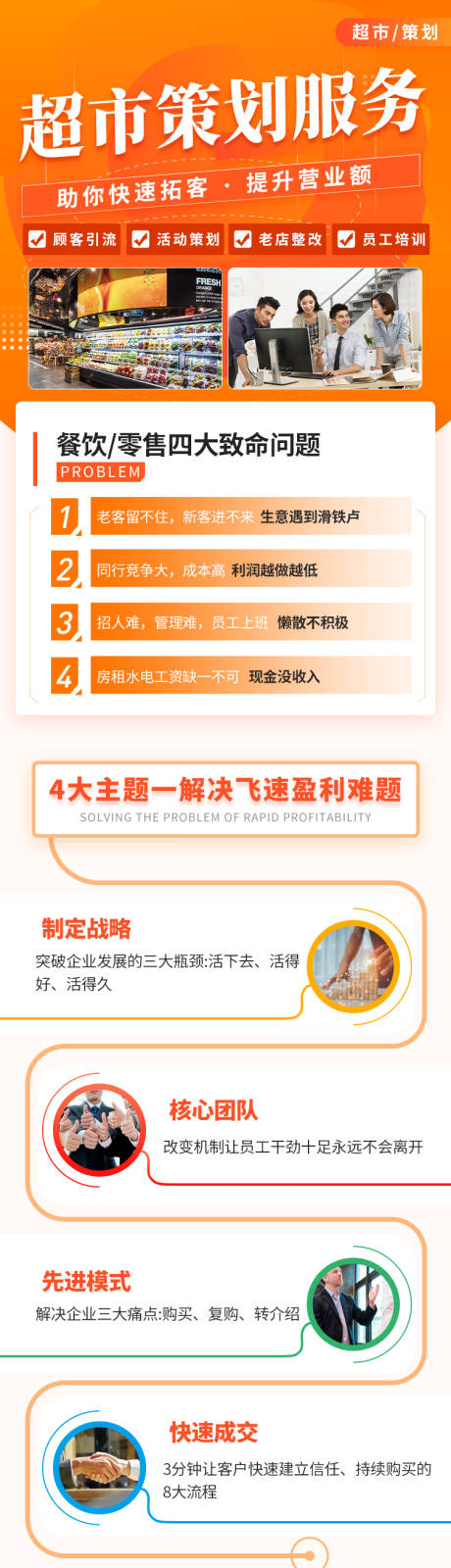 源文件下载【享设计】搜索编号：80300022569455966【超市策划服务长图海报】
