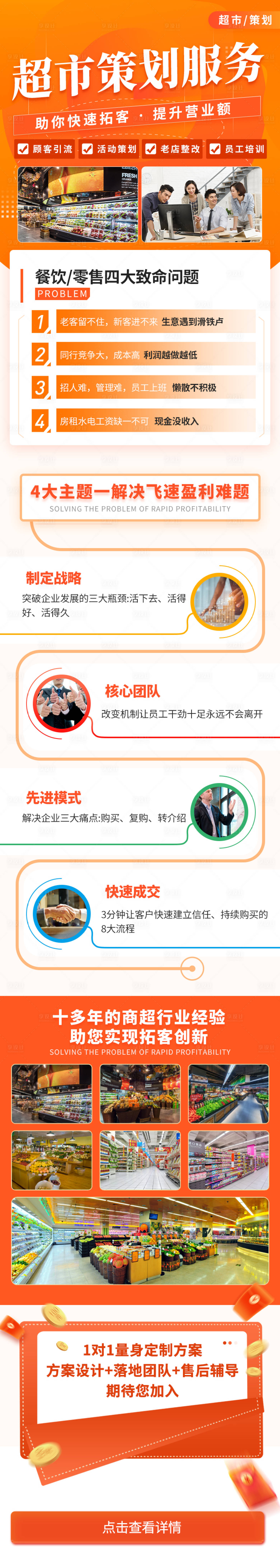 源文件下载【享设计】搜索编号：80300022569455966【超市策划服务长图海报】
