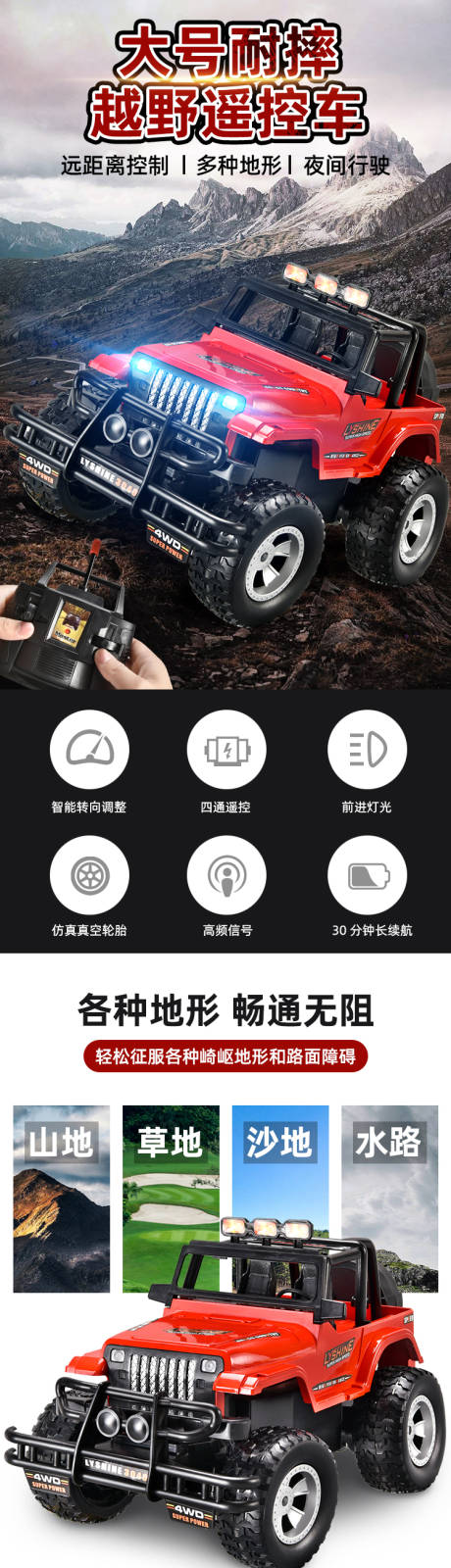源文件下载【电商详情遥控越野漂移玩具车】编号：27620022527288407