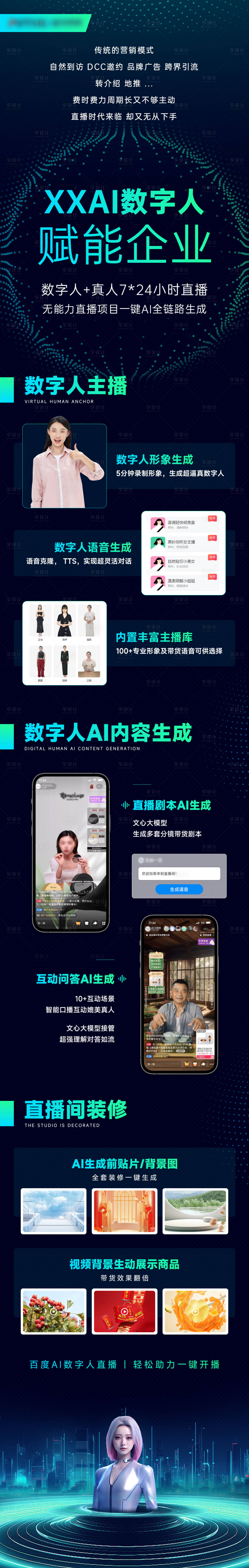 源文件下载【AI数字人直播海报】编号：92540022698904354