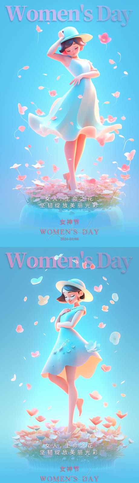 源文件下载【女神节优雅系列海报】编号：90410022298492464