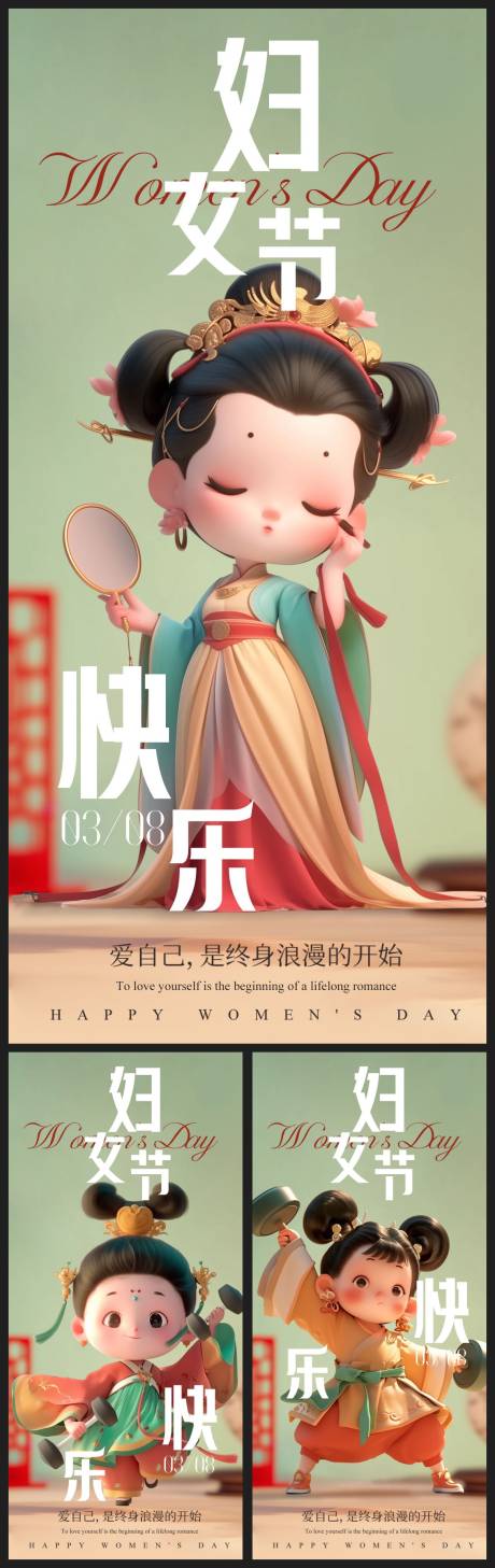 源文件下载【38女神节女王节妇女节医美卡通海报】编号：95470022260699687