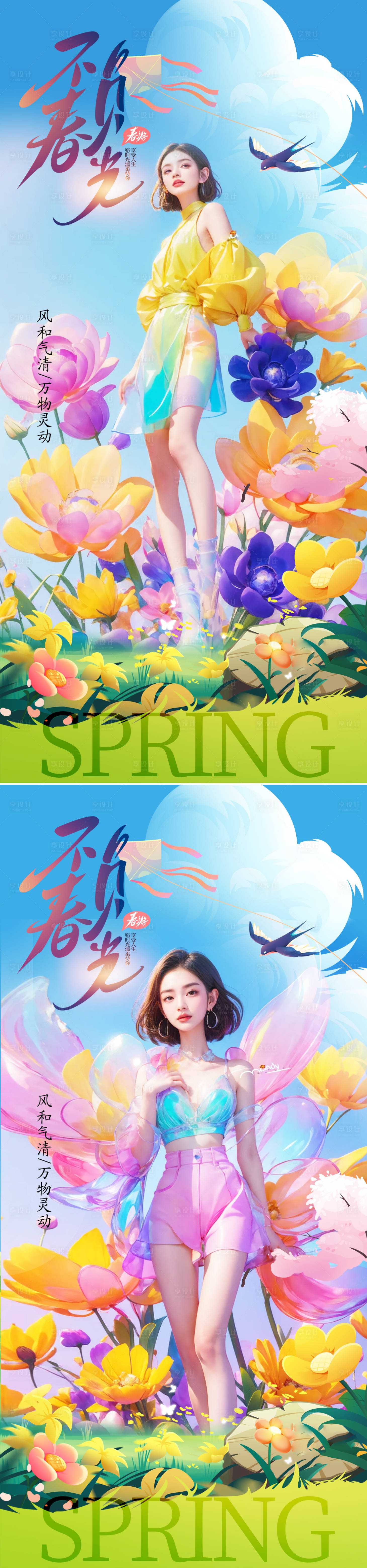 源文件下载【享设计】搜索编号：64870022867235364【春天医美海报】